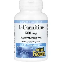 Natural Factors , L-Carnitin, 500 mg, 60 Vegetariske Capsler