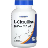 Nutricost , L-Citrulline, 1.000 mg, 120 Kapsler (500 mg per Kapsel)