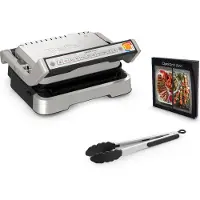 Tefal OptiGrill 2in1 GC773D10, Rustfrit stål, Metal, Rektangulær, Knapper, Dreje, Stegeplade, 600 cm²