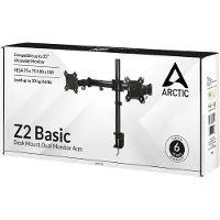 Arctic Z2 basic - Monteringssæt - justerbar arm - for 2 skærme - sort - skærmstørrelse: 13-27 - skrivebordsmonterbar