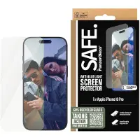 PanzerGlass SAFE. by - Skærmbeskytter for mobiltelefon - anti-blå lys, ultra-bred pasform - glas - for Apple iPhone 16 Pro