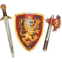 Impulse Noble Knight Skum Sværd + Skjold + Økse, Rød