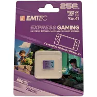 Emtec Express Gaming microSDXC 256 GB / SD-kort til spil og 4K-video / hurtig lagring med op til 880 MB/s