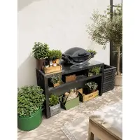 Kabeltromlen Grillbord af Traller | Sortbejdset | 137 cm / 52.5 cm / Uden Topplade
