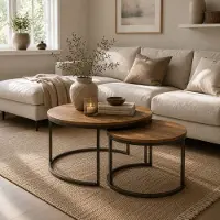 Trademark living Paris indskudsborde i rundt design - 2 stk. | Sofa/Side Bord