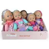 Happy Friend Rosa Soft doll w/hair 30cm 6 asst. CDU assorteret