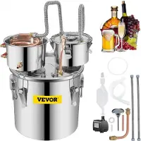 Vevor 8,5 Gal Home Use Moonshine Still Brewing Rustfrit Stål Vand Æterisk Olie Dobbelt Tønde