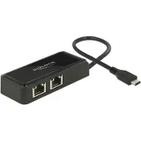 DeLOCK Adapter USB-C 3.1 Gen 1 > 2 x Gigabit LAN 10/100/1000 Mb/s