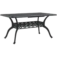 vidaXL havebord 150x90x72 cm støbt aluminium sort