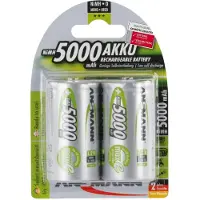 Ansmann 1x2 Maxe Nimh Genopladelige Mono D-batterier 5000mah