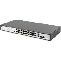 Digitus DN-95343 24 Port Fast Ethernet PoE Switch 19 Inch Unmanaged 2 Uplinks