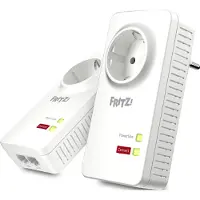 AVM FRITZ!Powerline 1220E - Powerline-adaptersæt 1GbE, HomePlug AV (HPAV) 2.0, IEEE 1901 - kan sluttes til vægstik (pakke med 2)