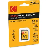 Kodak SDXC 256 GB UHS-I U3 / SDXC-hukommelseskort til kamera / hukommelseskort til 4K-video og billeder