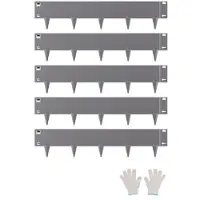 Vevor Stål Landskabskant, 5 pakker 39 x 5 tommer Rustbestandig Metal Landskabskant, Bøjelig Havekant, Kraftig Plænekant, Nem at Installere, Blomsterbed Havestideler Mørkegrå