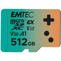 Emtec Express Gaming microSDXC 512 GB / SD-kort til spil og HD-indhold / robust lager med op til 880 MB/s