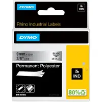 Dymo RhinoPRO Permanent Polyester - Polyester - permanent klæbemiddel - metalfarvet - Rulle (0,9 cm x 5,5 m) 1 kassette(r) tape - for Rhino 4200, 6000, 6000 Hard Case Kit