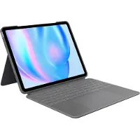 Logitech Combo Touch - Tastatur og folio-kasse - med trackpad - bagbelyst - Apple Smart connector - QWERTY - US International - oxford-grå - for Apple 13-inch iPad Air (M2, M3)