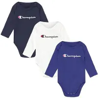 Champion Body l/æ - 3-Pak - Blå/Hvid/Sort - - 74/80 - Body L/Æ