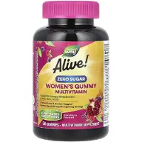 Nature'S Way , Alive! Kvindens Gummy Multivitamin, Ingentlig Sukker, Jordgomm, 50 Gummies
