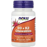 Now , D3 + K2 Chewingable Tabletter, 90 Chewingable Tabletter