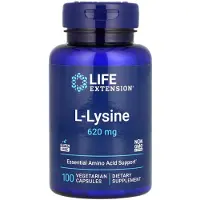 Life Extension , L-Lysin, 620 mg, 100 Vegetariske Kapsler
