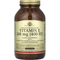 Solgar , Vitamin E, d-Alpha Tocopherol Plus d-Gamma Tocopherol, d-Delta Tocopherol og d-Beta Tocopherol, 268 mg (400 IU), 250 Softgels