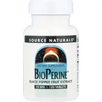 Source naturals , BioPerine, 10 mg, 120 tabletter