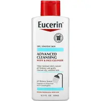 Eucerin , Avanceret Rense, Krop og Ansigt Renser, Parfumfri, 16,9 fl oz (500 ml)