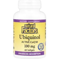 Natural Factors , Ubiquinol, Aktiv CoQ10, 100 mg, 60 Softgels
