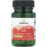 Swanson Health , Kodeleverolie, Dobbel Styrke, 700 mg, 30 Bløde Gel
