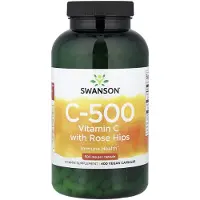 Swanson Health , C-500, Vitamin C with Rose Hips, 500 mg, 400 Capsules
