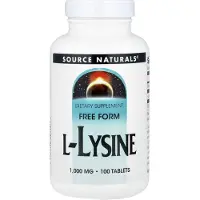 Source naturals , L-Lysin, 1.000 mg, 100 Tabletter