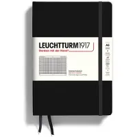 Leuchtturm - Notebook Hardcover Medium A5-251 Nummererede sider til skrivning og journalf?ring (sort firkantet)