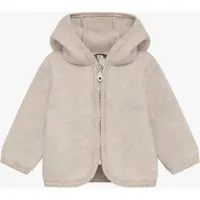 Huttelihut Cardigan - Uldfleece - Camel Melange m. Ører - - 3 år (98) - Cardigan