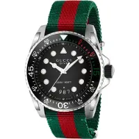 Gucci Herreur YA136209A Dive Sort/Tekstil Ø45 mm