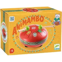 Djeco Tungetromme - Animambo - Metal - Rød - - OneSize - Musikinstrumenter