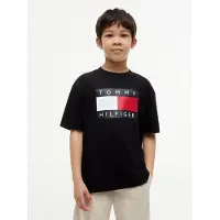 Tommy Hilfiger Shirts 'Flag Logo' rød / sort / hvid