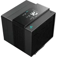 DeepCool ASSASSIN IV VC VISION - Processor-køler - med LCD termometer, display - (for: LGA2066, LGA2011-3, LGA2011, LGA1700, LGA1200, LGA1151, LGA1150, LGA1155, AM4, AM5) - 120 mm/140 mm - sort