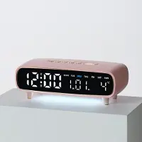 24hShop LED-vækkeur med natlys og USB - Pink / Digitalt vækkeur med natlys og USB