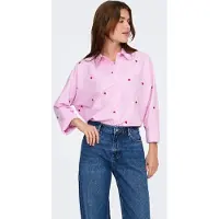 ONLY Bluse 'ONLNew Lina Grace' lys pink / brandrød / hvid