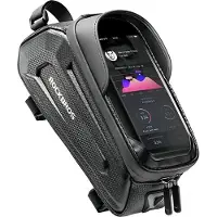 RockBros B68-1 frame-mounted bicycle bag with phone pocket - 1.7L - Black