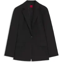 HUGO Regular-fit én-knaps blazer i flannel med stræk