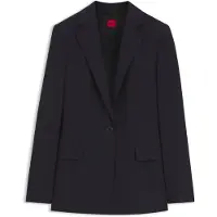 HUGO Regular-fit én-knaps blazer i flannel med stræk