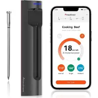 Metapen Meatmeet S Pro kødtermometer med Bluetooth til grill/ovn/røgeovn - grå