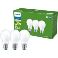 Philips LED pære Ultra Efficient A60 7,3W/827 (100W) Mat 3-pak E27