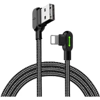 Mcdodo DOBBELTSIDIGT 90 VINKLET LIGHTNINGKABEL TIL IPHONE 11 12 13 14 LED 3M