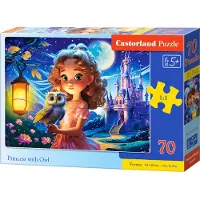 Castorland Puslespil med 70 brikker. Prinsesse med en ugle.