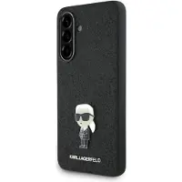 Karl Lagerfeld Fixed Glitter Ikonik Logo Metal Pin Case til Samsung Galaxy A36 - Sort