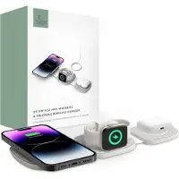 Tech-Protect QI15W-A32 3-i-1 foldbar magnetisk trådløs oplader - MagSafe-kompatibel - grå
