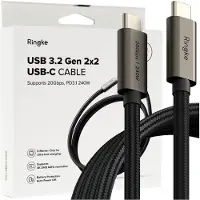 Ringke USB-C 3.2 Gen. PD240W-kabel 200 cm - sort
